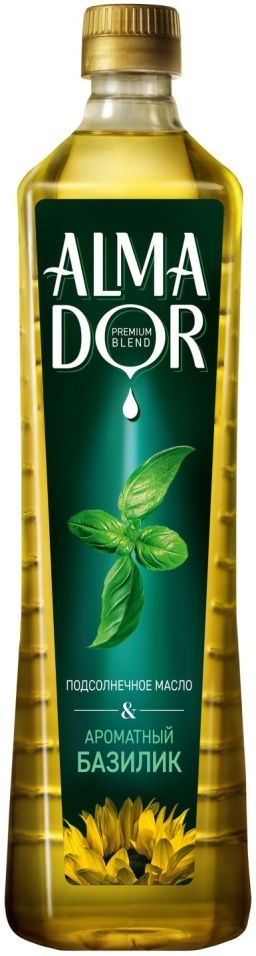 Масло подсолнечное Almador с ароматом базилика 790мл