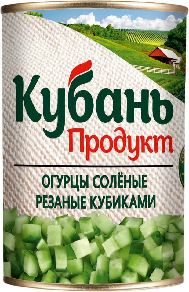 Огурцы соленые Кубань Продукт Резанные кубиками 400гр