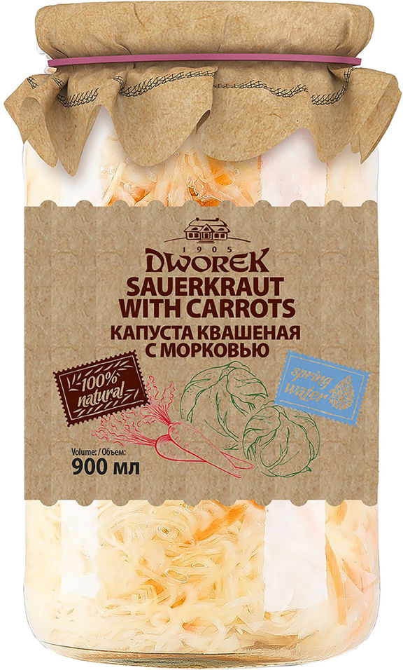 Капуста Dworek квашеная с морковью 860г