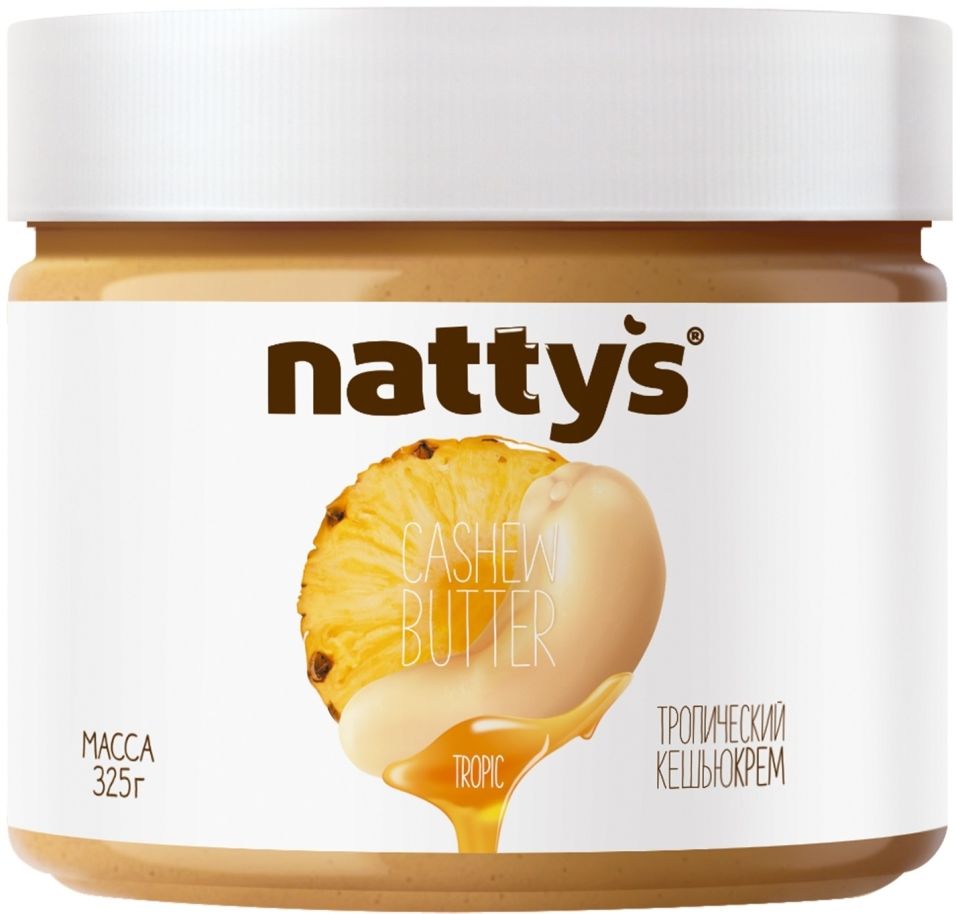 Паста кешью Nattys Tropic с кусочками Ананаса и медом 325г