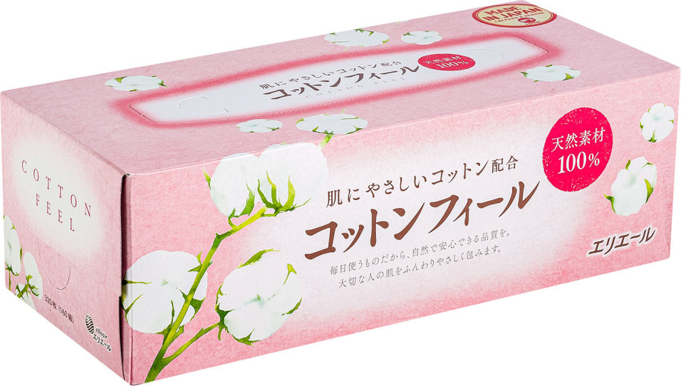 Салфетки бумажные Elleair Cotton Feel 160шт