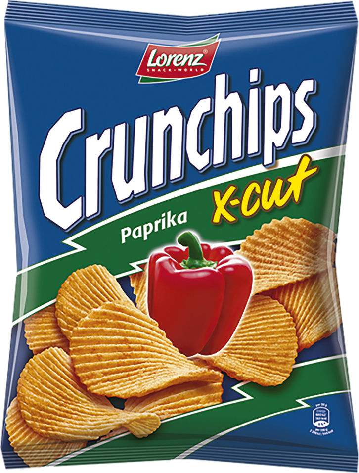 Чипсы Lorenz Crunchips X-Cut со вкусом паприки 140г