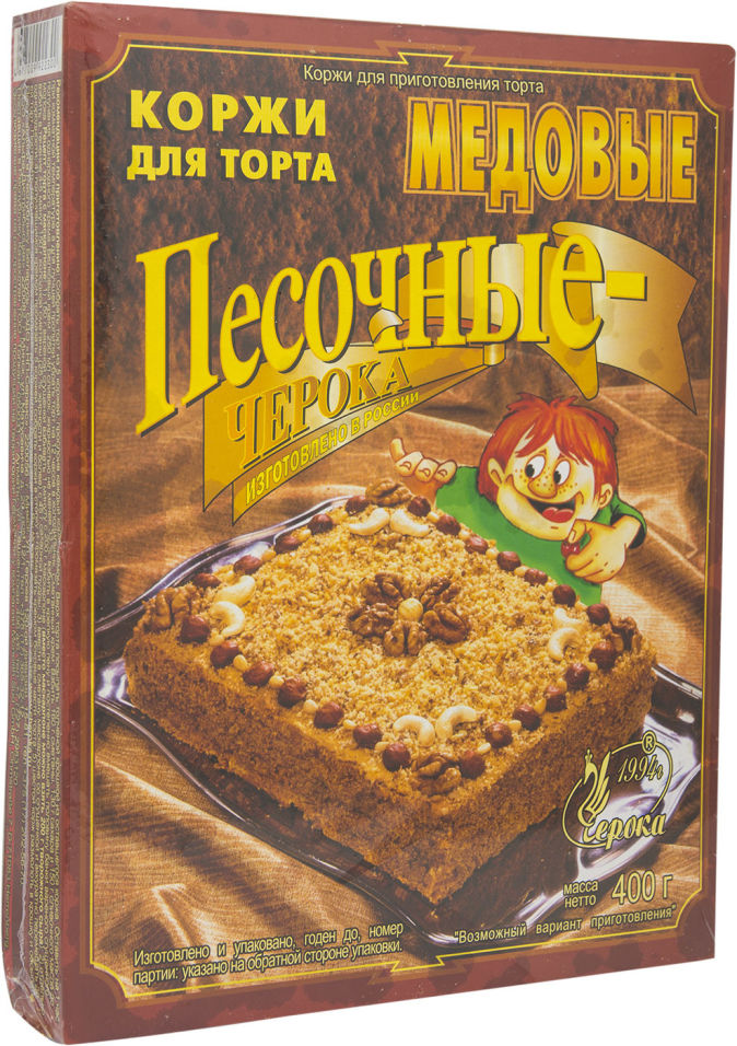 Коржи для торта Песочные-Черока Медовые 400г