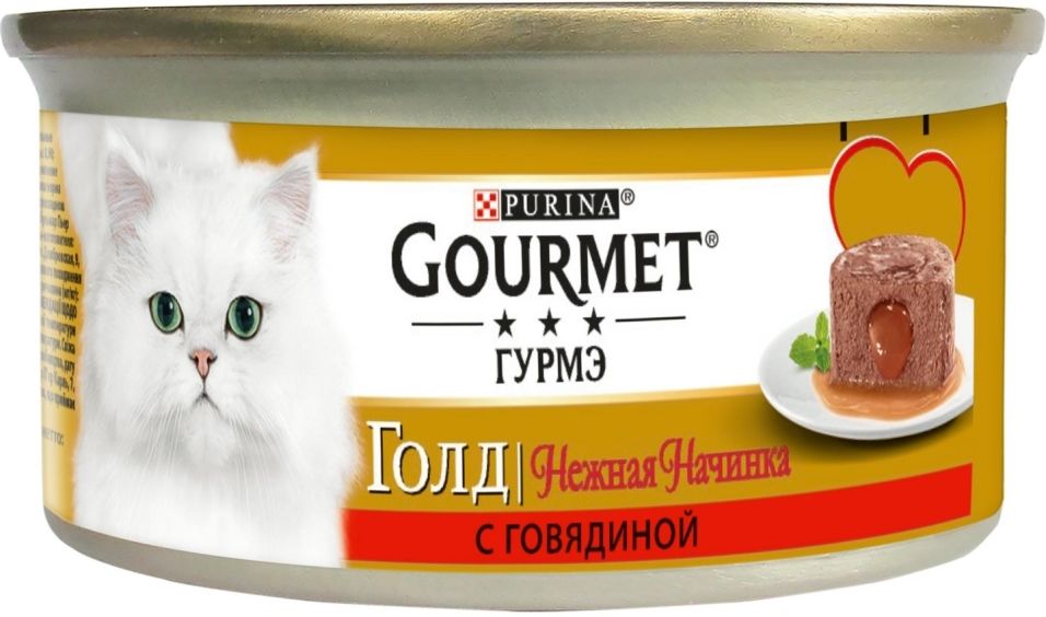 Корм для кошек Gourmet Gold Нежная начинка с говядиной 85г Корм для кошек Gourmet Gold Нежная начинка с говядиной 85г