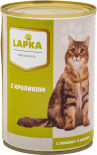 Корм для кошек Lapka с кроликом в соусе 415г Корм для кошек Lapka с кроликом в соусе 415г