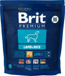 Сухой корм для собак Brit Premium Lamb&Rice с ягненком и рисом 1кг