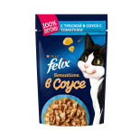 Корм для кошек Felix Sensations с треской в соусе с томатами 85г Корм для кошек Felix Sensations с треской в соусе с томатами 85г