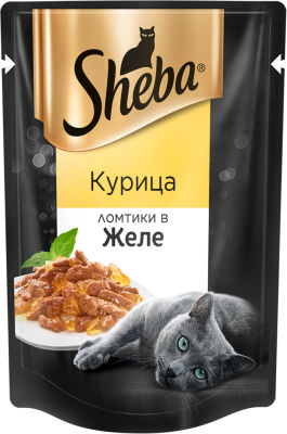 Влажный корм для кошек Sheba Ломтики с курицей в желе 85г