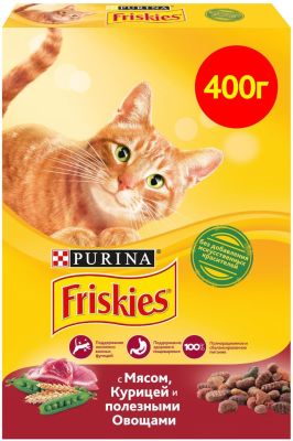 Сухой корм для кошек Friskies с мясом и полезными овощами 400г