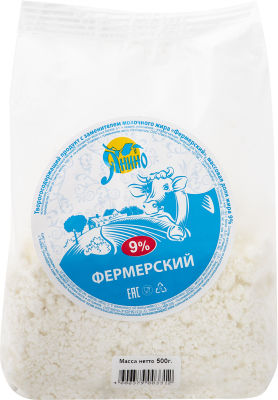 Продукт творожный Янино Фермерский 9% 500г