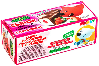 Сырок МиМиМишки Творожный глазированный с клубникой 40г