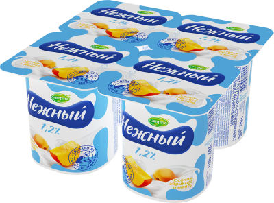 Продукт йогуртный Campina Нежный с соком абрикоса и манго 1.2% 100г