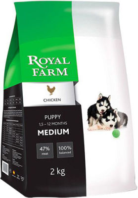 Сухой корм для щенков Royal Farm Курица для средних пород 2кг
