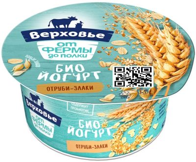 Биойогурт Верховье Отруби-злаки 2.9% 150г