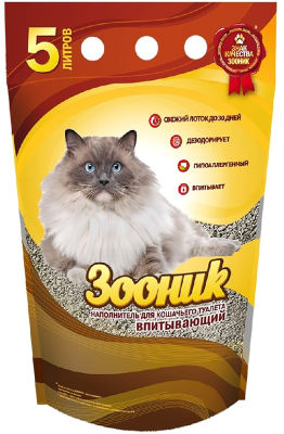 Наполнитель для кошачьего туалета Зооник впитывающий 5л