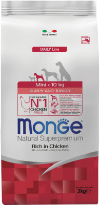 Корм для щенков Monge Dog Mini для мелких пород 3кг