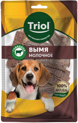 Лакомство для собак Triol Вымя говяжье молочное 50г