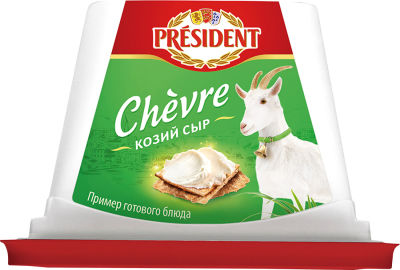 Сыр творожный President Chevre Козий 65% 140г