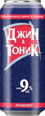 Коктейль Очаково Джин-тоник 9% 0.5л
