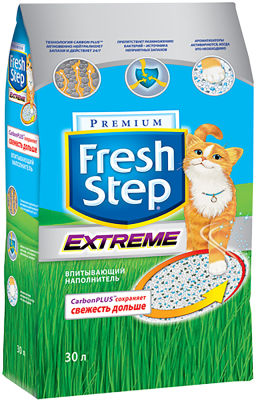 Наполнитель для кошачьего туалета Fresh Step тройной контроль запахов 30л
